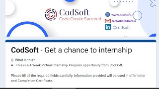 REVIEW CodSoft  Get a chance to internship  FAKE or Real  Pole Khul Gya Is Company ka 😂✨  Bot🔥 [upl. by Loveridge394]