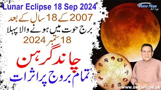 Full Moon Lunar Eclipse on 18 September 2024 Horoscope  Amir Mian Astrologer [upl. by Agbogla]