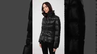 Madalyn Shiny Black Down Puffer Coat With Removable Hood from Mackage [upl. by Reppep]