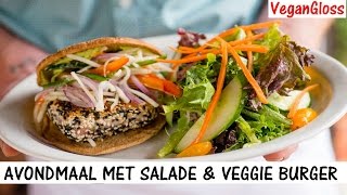 VEGAN BURGER EN VEEL SALADE ALS AVONDMAAL🍔 [upl. by Lowney]