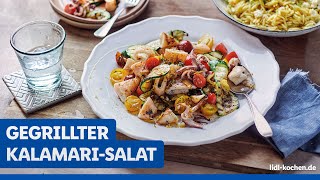 ​Gegrillter KalamariSalat  Griechisch kochen  Lidl kochen [upl. by Brockwell]