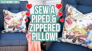 How To Sew A Throw Pillow With Piping And Zipper [upl. by Nathaniel]