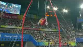 Gymnastics  Mens Artistic  Rings Final  Beijing 2008 Summer Olympic Games [upl. by Elrahc]