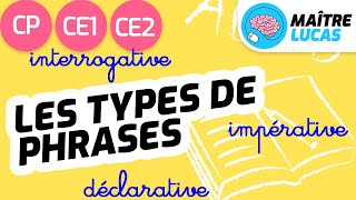 Les types de phrases CE1  CE2  CP  Cycle 2  Français [upl. by Sergo340]