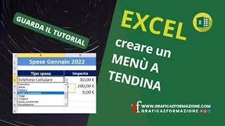 Tutorial Excel menù a tendina [upl. by Julina286]