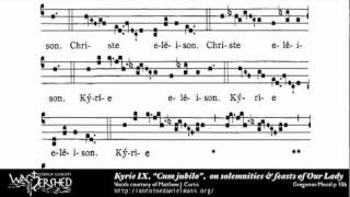 Kyrie IX from Mass IX Gregorian Chant Brébeuf Hymnal [upl. by Gan]