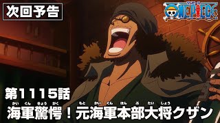 ONE PIECE 1115話予告「海軍驚愕！元海軍本部大将クザン」 [upl. by Hagen]