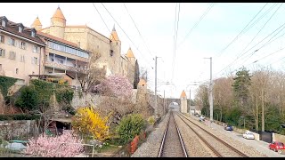 ★ 4K 🇨🇭Tilt train Geneva  Zürich HB cab ride speeds up to 200kmh 032020 Führerstandsmitfahrt [upl. by Yeuh]