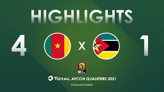 HIGHLIGHTS  Total AFCON Qualifiers 2021  Round 3  Group F Cameroon 41 Mozambique [upl. by Petronella]