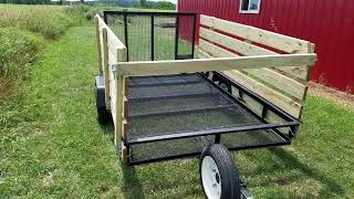 Adding Wood Stake Walls to the Outside of a Cheap Utility Trailer  no welder needed [upl. by Soisinoid]