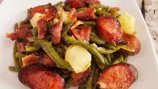 Ninja Combi Southern Smothered Green Beans with Potatoes amp Bacon Recipe In just 30min Comfort Food [upl. by Kenison]