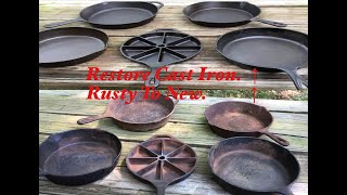 RESTORE amp REFURBISH CAST IRON Rusty To New [upl. by Neeka]