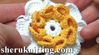 Folded Petal Crochet Flower How do You Crochet a Flower [upl. by Ibib]