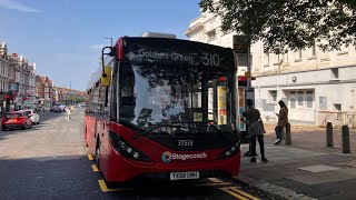 FULL JOURNEY 310 GOLDERS GREEN  STAMFORD HILL  YX68UMH 37533 [upl. by Ecnerewal]