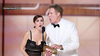 Kristen Wiig And Will Ferrell Prove Theyre Still Champs At Presenting Golden Globes [upl. by Ailongam]