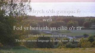 Wrth Feddwl am fy Nghymru  Dafydd Iwan geiriau  lyrics [upl. by Accebar]