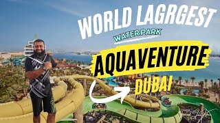 Worlds Largest Water Park Atlantis Aquaventure Dubai  Water Slides 2024 [upl. by Adnohsek]