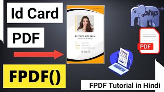 PHP FPDF Id card  ID Card Using FPDF  How To Make Id Card Using FPDF  FPDF Tutorial in Hindi [upl. by Suqram]