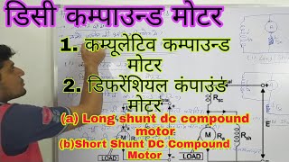 DC Compound Motor in Hindi Type of Dc Compound Motor Comulative and differential Compound Motor [upl. by Wachtel]