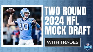 2 ROUND 2024 NFL Mock Draft WITH TRADES  2024 NFL Mock Draft [upl. by Inahs]