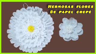 Realiza una bella flor 🌸Grande y una flor pequeña de papel crepé 🌼 para Decoración [upl. by Karisa918]