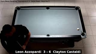 Leon Azzopardi vs Clayton Castaldi  Euro Mens Ranking Tournament 3  Semi final [upl. by Hershell952]