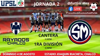 UPSL MX  Cantera  Zona Centro  Jornada 2  Filial Rayados Chalco vs Leones San Marcos  EN VIVO [upl. by Ioyal492]