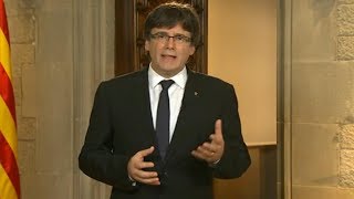 Declaración institucional del presidente de la Generalitat Carles Puigdemont [upl. by Lachus]