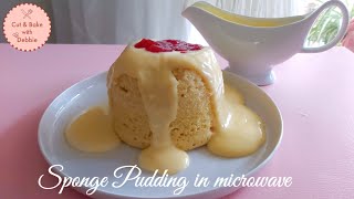 Sponge Pudding in Microwave  Easy Sponge Pudding with Hot Custard [upl. by Barbour]