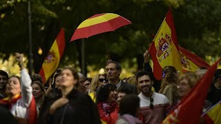 AntiAmnestieDemonstrationen in ganz Spanien [upl. by Llerdna]