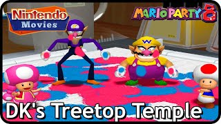 Mario Party 8  DKs Treetop Temple 4 Players Wario and Waluigi vs Toad and Toadette [upl. by Maryn]