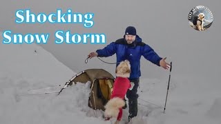 Extreme Winter Camping Surviving Blizzard in Hilleberg Soulo Tent [upl. by Oirazan]