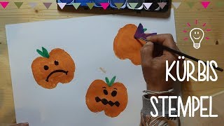 Kürbis Stempel  HalloweenIdeen  DIY Bastelanleitung [upl. by Nwadrebma]