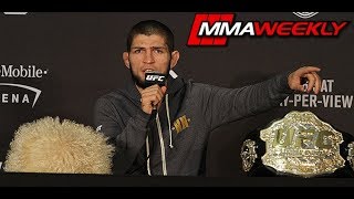 Khabib Nurmagomedov Defends His Brawl with Conor McGregor’s Team at UFC 229 [upl. by Orutra]