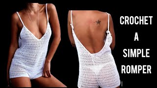 Tutorial How to Crochet a Simple Romper Dress CClean Crochê [upl. by Jentoft14]