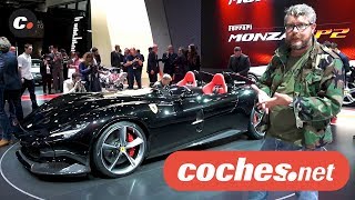 Ferrari Monza SP1 y SP2  Salón de París 2018  Mondial de lAuto  cochesnet [upl. by Verlee]