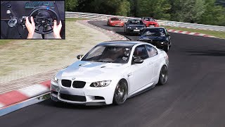 BMW M3 E92  Nürburgring Nordschleife Tourist Trackday  Assetto Corsa Steering Wheel Gameplay [upl. by Gasparo622]