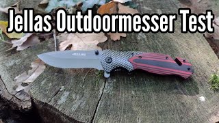 Jellas Outdoor Messer Kurz Test Klappmesser 9Cr18Mov für Camping Angel und Outdoor [upl. by Zolner]