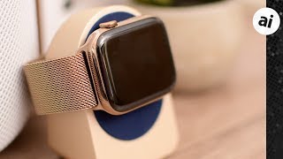 Review Apples Gold Milanese Loop Apple Watch Band [upl. by Anaitak146]