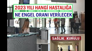 2023 Yılı Hangi Hastalığa Ne Engelli Oranı Verilecek [upl. by Mur]