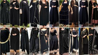 Simple amp Stylish Black Anarkali Suit Design Ideas 2023  Black Colour Anarkali Suit [upl. by Liscomb]