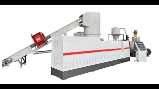 RETECH 130mm Plastic LDPE LLDPE HDPE film recycling compactor pelletizing machine [upl. by Marks]