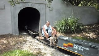 Seaboard System Dog On Train Runs Man Out Of Tunnel [upl. by Peirsen]