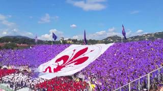 Fiorentina  Genoa 140914 Coreografia curva Fiesole  inno Fiorentina cantato dai tifosi [upl. by Yelhsa]