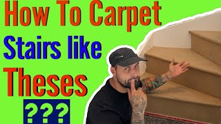 HOW TO FIT CARPET ON STAIRS WINDERS KITES CURVES staircarpet carpetfitting homeimprovement [upl. by Eedyah]