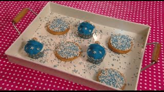 Geboortecupcake of babyshowercupcake maken [upl. by Olympe]