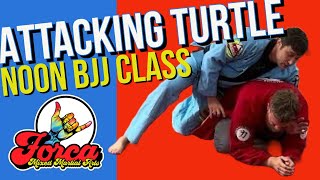 Noon BJJ  Attacking the TurtleBack Control Lapel Chokes [upl. by Almena715]