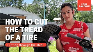 Tire Cutting SkillsHow To Cut Old Scrap Tires With Manual Tool For Splitting TiresInfo amp skills [upl. by Gabbi]