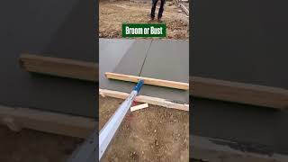 POV of 60’ of sidewalk broomed with the new green bristle broom concrete drilling shorts yt [upl. by Latsyrk]