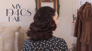 How I Set and Brush Out My 1940s hair  Hair Tutorial  Carolina Pinglo [upl. by Millhon368]